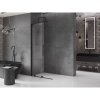 MEXEN/S - Velar L Sprchová zástěna posuvná Walk-in 110 x 200 cm, transparent 8 mm, černá 871-110-003-03-70