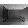 MEXEN/S - Kioto Sprchová zástěna WALK-IN 90 x 80 x 30 cm, černý vzor, zlatá kartáčovaná 800-090-080-221-55-70-030