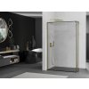 MEXEN/S - Kioto Sprchová zástěna WALK-IN 90 x 30 cm, černý vzor, zlatá kartáčovaná 800-090-212-55-70-030