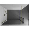 MEXEN/S - Kioto Sprchová zástěna WALK-IN 90 x 40 cm, černý vzor, zlatá kartáčovaná 800-090-212-55-70-040