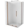 MEXEN/S - Velar sprchový kout, posuvné dveře 130 x 90 cm, dekor, růžové zlato 871-130-090-31-60