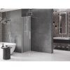 MEXEN/S - Velar Sprchová zástěna posuvná Walk-in 110 x 200 cm, dekor 8 mm, nikl kartáčovaný 871-110-000-33-97