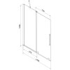 MEXEN/S - Velar dvoukřídlá posuvná vanová zástěna 140 x 150 cm, grafit, grafit metal 896-140-000-41-95