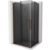 MEXEN/S - Velar Duo sprchový kout, posuvné dveře 90 x 80 cm, grafit, růžové zlato 871-090-080-42-60