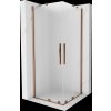 MEXEN/S - Velar Duo sprchový kout, posuvné dveře 90 x 90 cm, dekor, růžové zlato 871-090-090-32-60