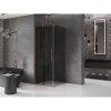 MEXEN/S - Velar sprchový kout, posuvné dveře 90 x 90 cm, grafit, růžové zlato 871-090-090-41-60