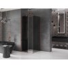 MEXEN/S - Velar sprchový kout, posuvné dveře 90 x 90 cm, grafit, růžové zlato 871-090-090-41-60
