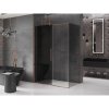 MEXEN/S - Velar sprchový kout, posuvné dveře 140 x 80 cm, grafit, růžové zlato 871-140-080-41-60