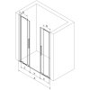 MEXEN/S - Velar L Duo posuvné sprchové dveře 140 cm, dekor, nikl kartáčovaný 871-140-003-32-97