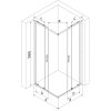 MEXEN/S - Exo čtvercový posuvný sprchový kout 90 x 90 cm, transparent, chrom 8111-090-090-01-00