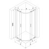 MEXEN/S - Exo čtvrtkruhový asymetrický posuvný sprchový kout 100 x 90 cm, transparent, černá 8132-100-090-70-00