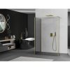MEXEN/S - Kioto Sprchová zástěna WALK-IN 90 x 75 x 40 cm, transparent, zlatá kartáčovaná 800-090-075-221-55-00-040