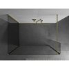 MEXEN/S - Kioto Sprchová zástěna WALK-IN 90 x 75 x 40 cm, transparent, zlatá kartáčovaná 800-090-075-221-55-00-040