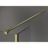 MEXEN/S - Kioto Sprchová zástěna WALK-IN 90 x 75 x 40 cm, transparent, zlatá kartáčovaná 800-090-075-221-55-00-040
