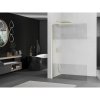 MEXEN/S - Kioto L Sprchová zástěna WALK-IN 80 x 200, transparent/dekor, zlatá kartáčovaná 800-080-103-55-35