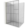 MEXEN/S - Kioto L Sprchová zástěna WALK-IN 80 x 200, černý vzor, zlato kartáčovaná 800-080-103-55-78