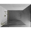 MEXEN/S - Kioto L Sprchová zástěna WALK-IN 90 x 200 cm, bílý vzor, zlatá kartáčovaná 800-090-103-55-97