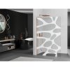 MEXEN/S - Kioto L Sprchová zástěna WALK-IN 90 x 200 cm, bílý vzor, růžové zlato 800-090-103-60-97