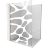 MEXEN/S - Kioto L Sprchová zástěna WALK-IN 90 x 200 cm, bílý vzor, růžové zlato 800-090-103-60-97