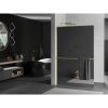 MEXEN/S - Kioto+ L Sprchová zástěna WALK-IN s poličkou a držákem ručníků 80 x 200 cm, zrcadlové, zlatá kartáčovaná 800-080-123-55-50
