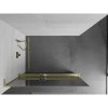 MEXEN/S - Kioto+ L Sprchová zástěna WALK-IN s poličkou a držákem ručníků 80 x 200 cm, zrcadlové, zlatá kartáčovaná 800-080-123-55-50