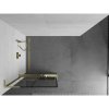 MEXEN/S - Kioto+ L Sprchová zástěna WALK-IN s poličkou a držákem ručníků 90 x 200 cm, černý vzor, zlatá kartáčovaná 800-090-123-55-77