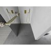 MEXEN/S - Kioto+ L Sprchová zástěna WALK-IN s poličkou a držákem ručníků 100 x 200 cm, zrcadlové, zlatá kartáčovaná 800-100-123-55-50