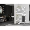 MEXEN/S - Kioto+ L Sprchová zástěna WALK-IN s poličkou a držákem ručníků 90 x 200 cm, bílý vzor, zlato kartáčovaná 800-090-123-55-97
