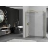 MEXEN/S - Kioto Sprchová zástěna WALK-IN 90 x 80 cm, transparent, zlatá kartáčovaná 800-090-202-55-00-080