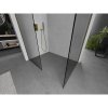 MEXEN/S - Kioto Sprchová zástěna WALK-IN 90 x 80 cm, transparent, zlatá kartáčovaná 800-090-202-55-00-080