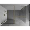 MEXEN/S - Kioto Sprchová zástěna WALK-IN 90 x 80 cm, transparent, zlatá kartáčovaná 800-090-202-55-00-080