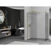 MEXEN/S - Kioto Sprchová zástěna WALK-IN 90 x 85 cm, transparent, zlatá kartáčovaná 800-090-202-55-00-085