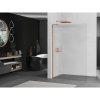 MEXEN/S - Kioto L Sprchová zástěna WALK-IN 90 x 200 cm, proužky, růžové zlato 800-090-103-60-09
