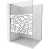 MEXEN/S - Kioto L Sprchová zástěna WALK-IN 90 x 200 cm, bílý vzor, růžové zlato 800-090-103-60-85