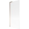MEXEN/S - Next L vanová zástěna FIX 80 x 150 cm, proužky, růžové zlato 895-080-000-03-09-60