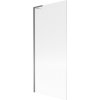 MEXEN/S - Next L vanová zástěna FIX 80 x 150 cm, proužky, grafit metal 895-080-000-03-09-95