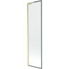 MEXEN/S - Next L vanová zástěna FIX 50 x 150 cm, černá vzor, zlatá kartáčovaná 895-050-000-03-70-55