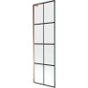 MEXEN/S - Next L vanová zástěna FIX 60 x 150 cm, černá vzor, růžové zlato 895-060-000-03-77-60
