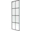 MEXEN/S - Next L vanová zástěna FIX 60 x 150 cm, černá vzor,  grafit kartáčovaná 895-060-000-03-77-66