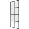 MEXEN/S - Next L vanová zástěna FIX 70 x 150 cm, černá vzor, grafit metal 895-070-000-03-77-95