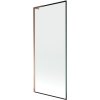 MEXEN/S - Next L vanová zástěna FIX 80 x 150 cm, černá vzor, růžové zlato 895-080-000-03-70-60