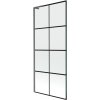 MEXEN/S - Next L vanová zástěna FIX 80 x 150 cm, černá vzor,  grafit kartáčovaná 895-080-000-03-77-66