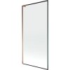 MEXEN/S - Next L vanová zástěna FIX 90 x 150 cm, černá vzor, růžové zlato 895-090-000-03-70-60