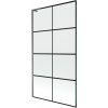 MEXEN/S - Next L vanová zástěna FIX 100 x 150 cm, černá vzor, grafit metal 895-100-000-03-77-95