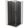 MEXEN/S - Velar L Duo sprchový kout, posuvné dveře 90 x 90 cm, grafit, růžové zlato 871-090-090-02-43-60