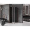 MEXEN/S - Velar L sprchový kout, posuvné dveře 90 x 90 cm, grafit, růžové zlato 871-090-090-43-60