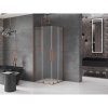 MEXEN/S - Velar L Duo sprchový kout, posuvné dveře 100 x 100 cm, dekor, růžové zlato 871-100-100-02-33-60