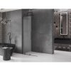 MEXEN/S - Velar L Sprchová zástěna posuvná Walk-in 110 x 200 cm, dekor 8 mm, grafit metal 871-110-003-33-95