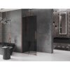 MEXEN/S - Velar L Sprchová zástěna posuvná Walk-in 120 x 200 cm, grafit 8 mm, růžové zlato 871-120-003-43-60
