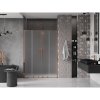 MEXEN/S - Velar L Duo posuvné sprchové dveře 140 cm, dekor, růžové zlato 871-140-003-32-60